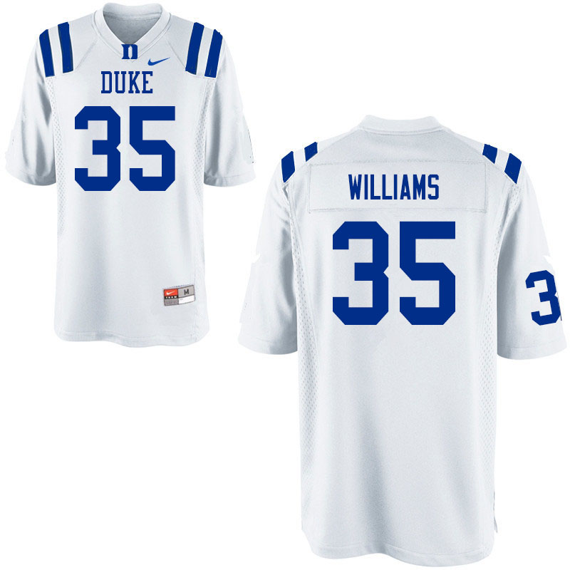 Duke Blue Devils #35 Antone Williams College Football Jerseys Sale-White